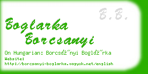 boglarka borcsanyi business card